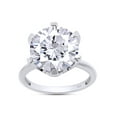 thumbnail image 1 of 4.5 CT Six Prong 11 mm Lab Created Moissanite Diamond Solitaire Engagement Ring for Women in 14k White Gold Plated 925 Sterling Silver, Gift for Wedding, Engagement & Anniversary Certificate D-E, VVS1, 1 of 8
