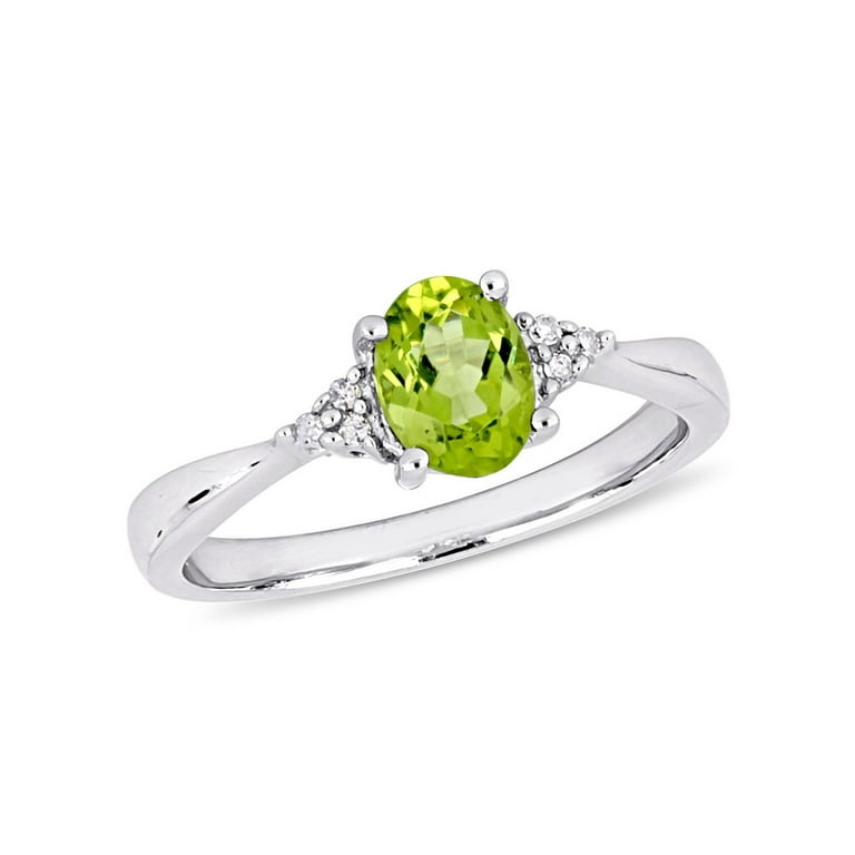 4 5 Carat ctw Green Peridot Ring in Sterling Silver 8