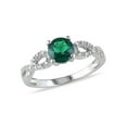 thumbnail image 1 of 4/5 Carat (Ctw) Lab-Created Emerald Ring in 10K White Gold with Accent Diamonds for Women, 1 of 6