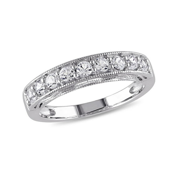 4/5 Carat (Ctw) Lab-Created White Sapphire Anniversary Band Ring in Sterling Silver