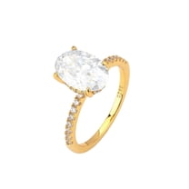 4.5 Carat Gold Moissanite Rings for Women Oval Engagement Rings D Color VVS1 Clarity Diamond Ring 925 Sterling Silver Wedding Anniversary Ring