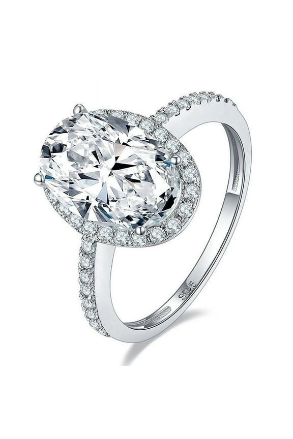 4.5 Carat Moissanite Rings for Women D-Color Clarity Moissanite Wedding Rings Set for Bridal Simulated Diamond Promise Ring Fiancee Lab Grown Diamond Travel Rings for Lady