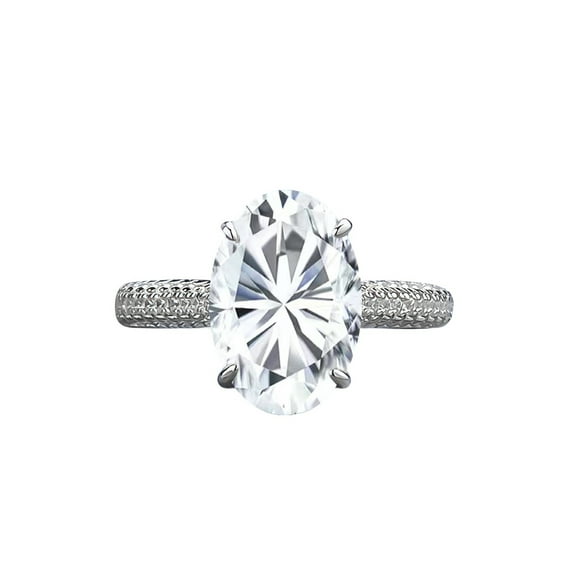 4.5 Carat Oval Engagement Ring D Color VVS1 Clarity Moissanite Rings for Women 925 Sterling Silver Anniversary Wedding Rings Size 5-9