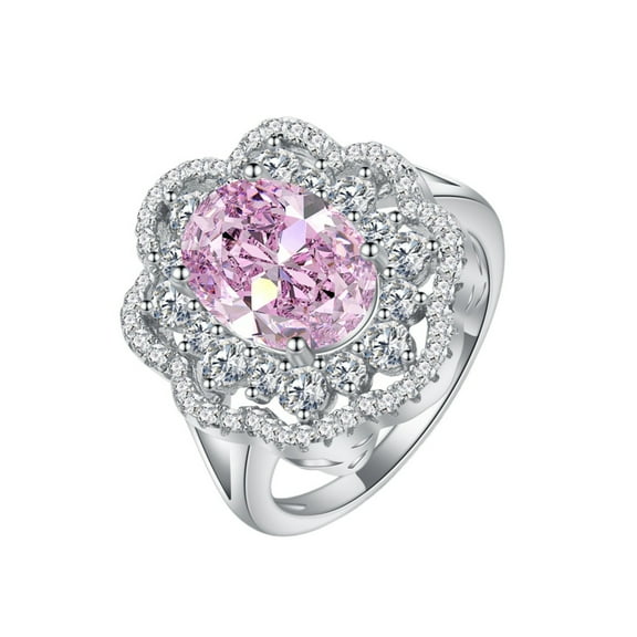 4.5 Carat Womens Statement Rings CZ Imitation Moissanite Diamond Rings for Women 925 Sterling Silver Cocktail Ring Costume Diamond Jewelry for Wedding Engagement