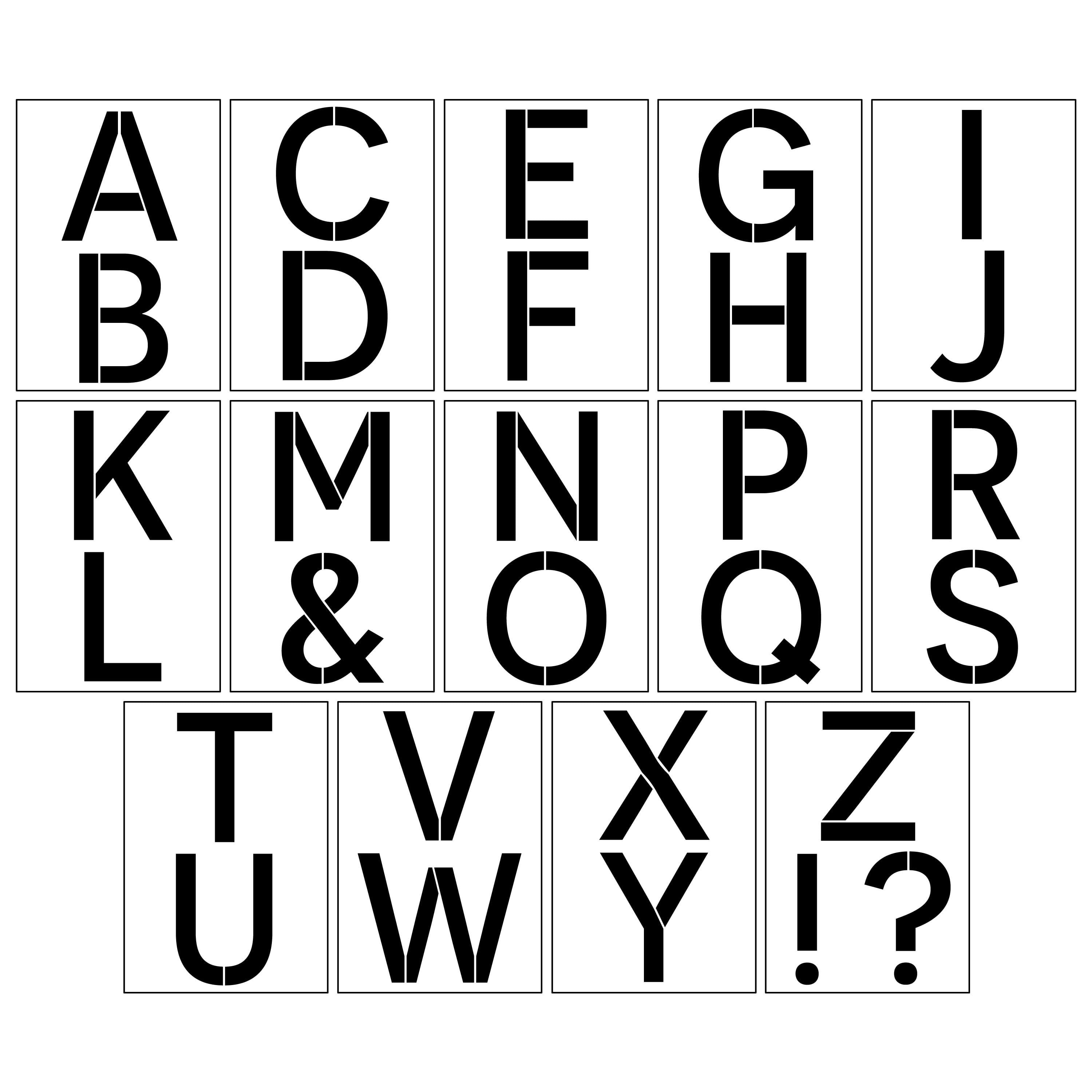 Craft Smart 4.5" Classic Caps Alphabet Stencils - Reusable Plastic, 29 Designs per Pack, 14 Sheets Each - Ideal for DIY Crafts, Decor, Furniture & Gifts, 6 Pack
