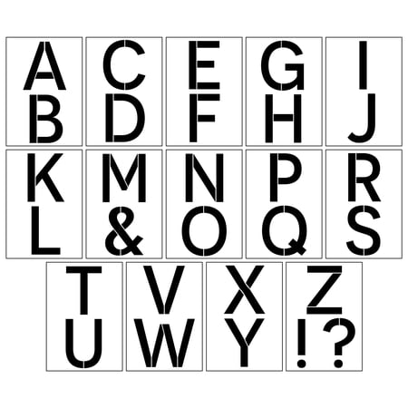 Craft Smart 4.5" Classic Caps Alphabet Stencils - Reusable Plastic, 29 Designs per Pack, 14 Sheets Each - Ideal for DIY Crafts, Decor, Furniture & Gifts, 6 Pack
