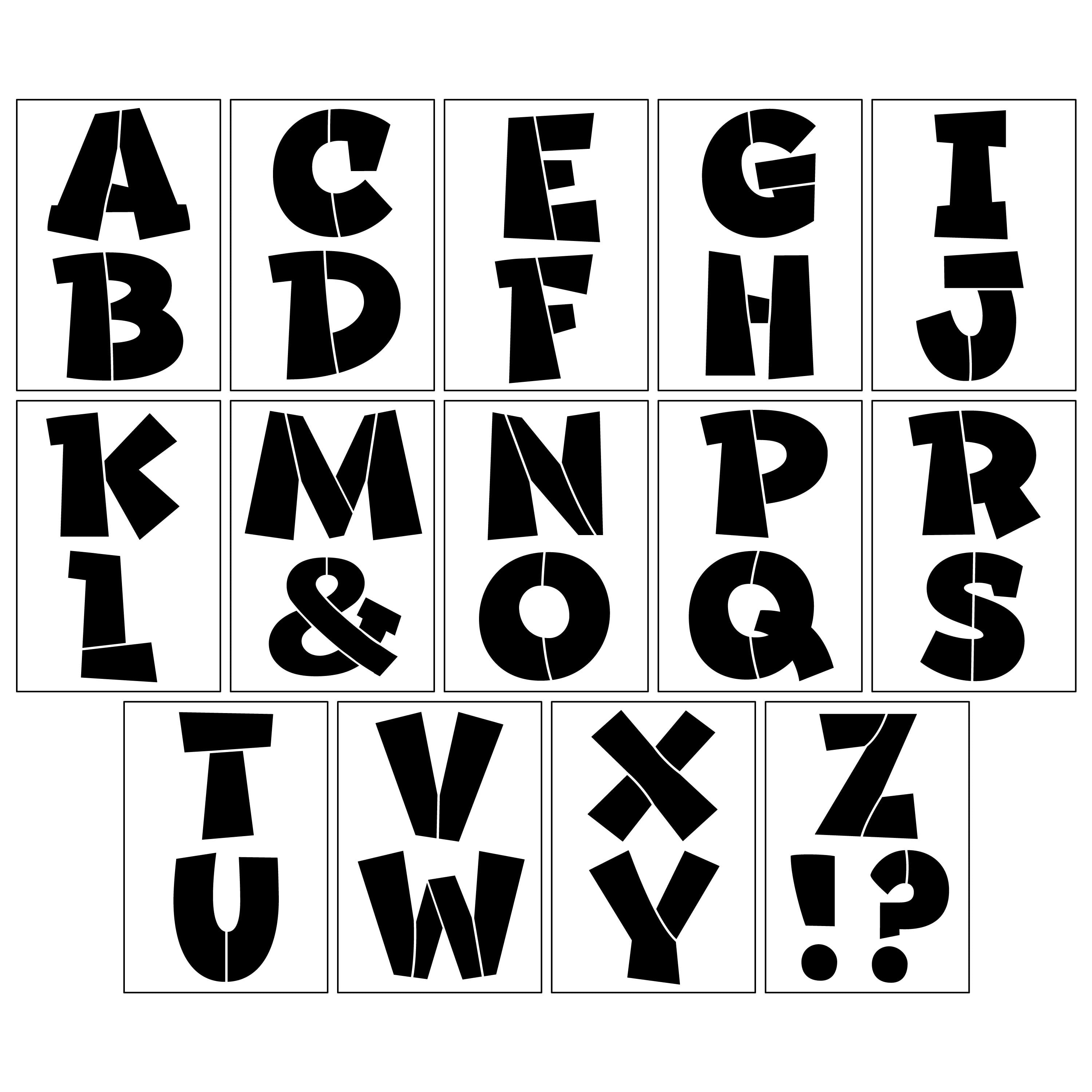 Craft Smart 4.5" Comic Serif Alphabet Stencils - Reusable Plastic, 29 Designs per Pack, 14 Sheets Each - Ideal for DIY Crafts, Decor, Furniture & Gifts, 6 Pack