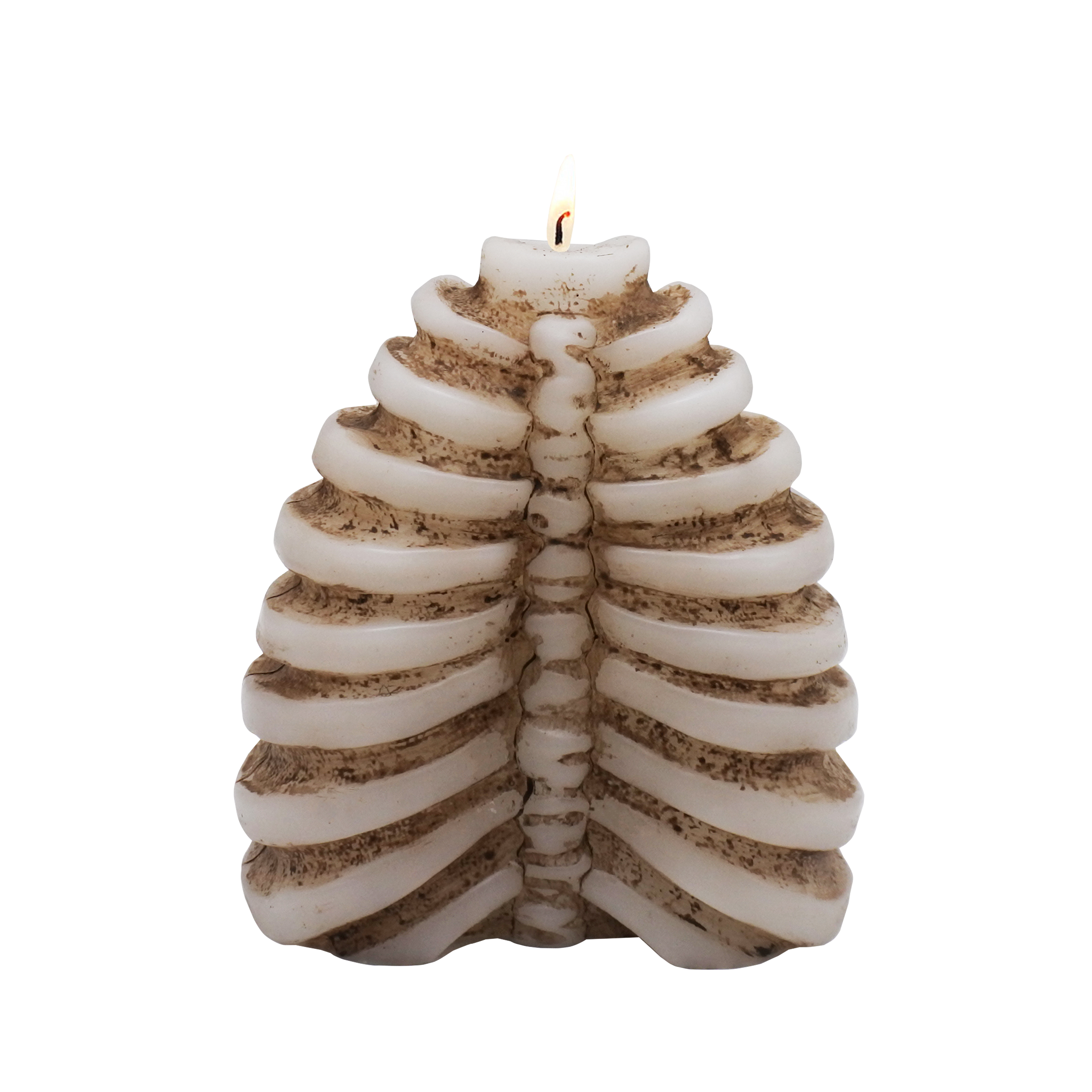 4.5" Cream Ribcage-Shaped Candle by Ashland-Halloween Home Decor