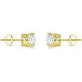 thumbnail image 1 of 4.5 Ct Round Cut Diamond Stud Earrings Solid Real 18k gold plated Screw Back Basket Earring For Women's Gift, 1 of 2