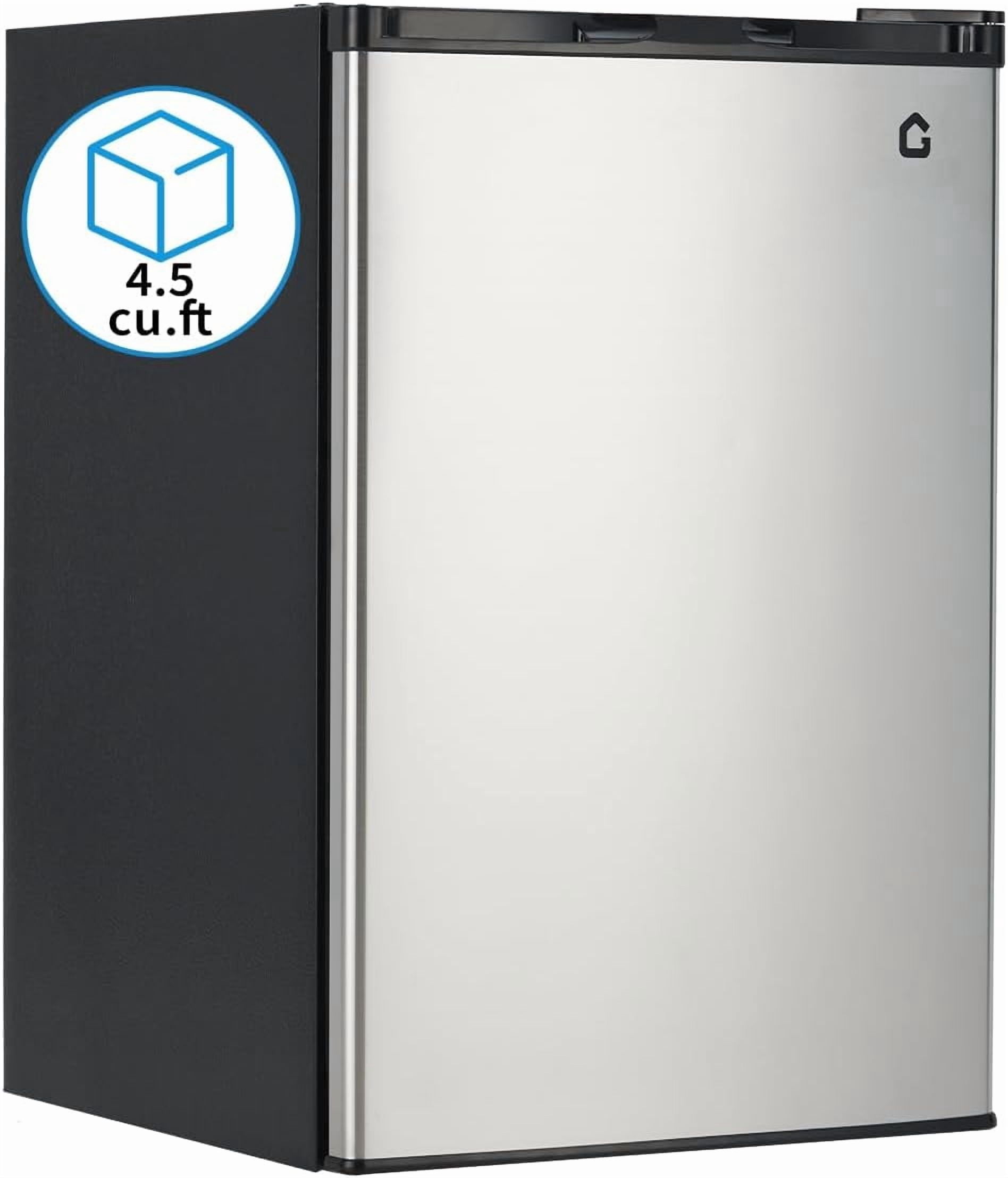 4.5 Cu.Ft Mini Fridge with Freezer, Low Noise< 38dB, Compact Refrigerator w/Reversible Door, Adjustable Thermostat Energy-Efficient, Small Fridge for Bedroom, Office, Dorm