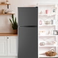 thumbnail image 1 of 4.5 Cu.ft Compact Refrigerator 2 Door with Freezer,7 Adjustable Thermostat & 4 Removable Glass Shelves,Large Size Refrigerator for Garage/Bedroom/Kitchen/Apartment and Office,Grey, 1 of 9
