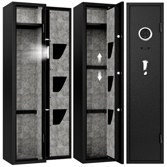 Led Panel Counter 4-5 Digital Rifle Gun Safe,Gun Cabinet with Upgraded Digital Panel and ...