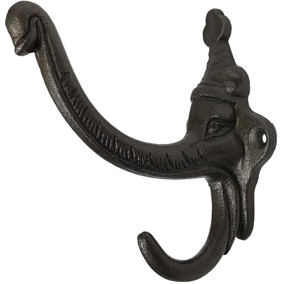 4.5" Elephant Snout - BB-425 - Long Coat Hook - for coats, bags, hand towel etc - Brass Finish For interior & Exterior Designing Coat Hook 4