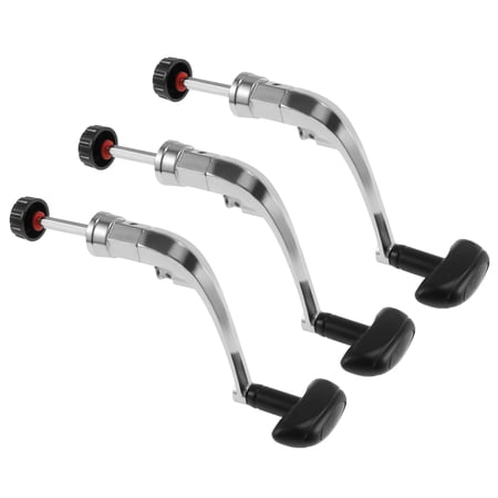 4.5" Foldable Fishing Reel Power Handle Metal Rocker Arm Grip Replacement, Silver 3 Pack