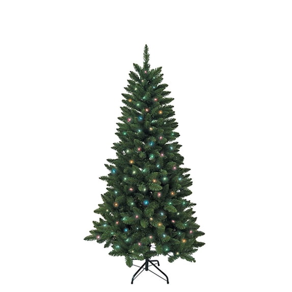 4.5-Foot Pre-Lit Multi-Color Green Pine Tree