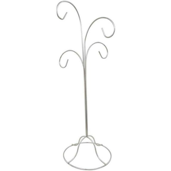 14.5" Four Tiered Chrome Ornament Stand