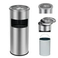 thumbnail image 1 of 4.5 Gallon/17 L Indoor Outdoor Trash Can, Commercial Garbage Can with Removable Inner Bucket, Stainless Steel Ashtray Metal Can, Waste Bin Container with Lid for Outside Patio, 1 of 7