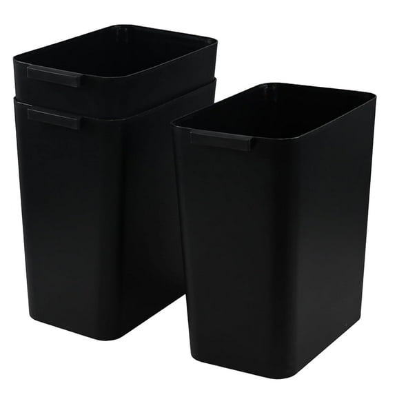 4.5 Gallon Black Plastic Small Trash Can, Slim Waste Basket for Bathroom Office, 3 Packs