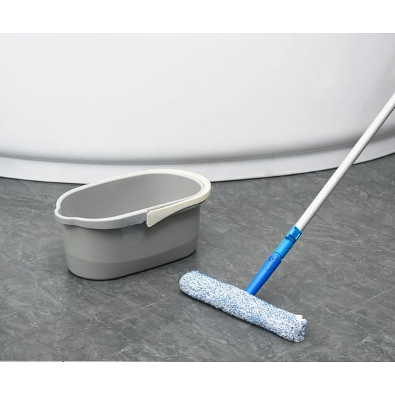 4.5 Gallon Cleaning Bucket, Good Grips Household Mop Bucket for Cleaning Supplies, Cleaning Caddy Organizer Basket with Handle, 17.1L, Grey