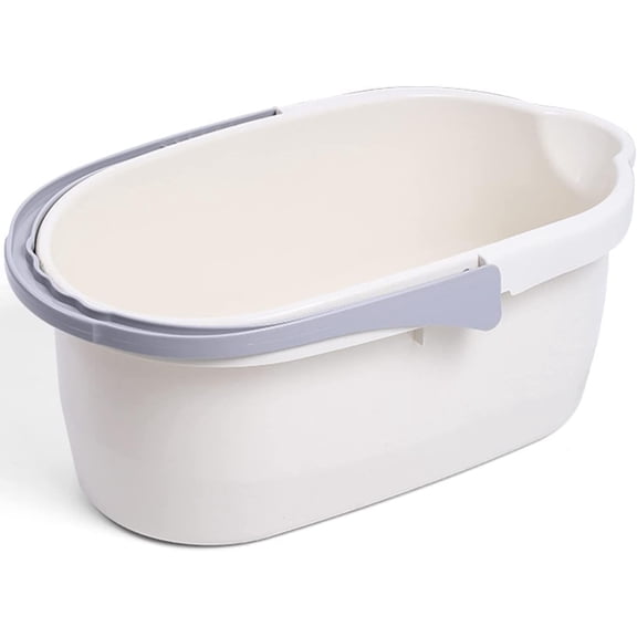 4.5 Gallon Cleaning Bucket, Good Grips Household Mop Bucket for Cleaning Supplies, Cleaning Caddy Organizer Basket with Handle, 17.1L, White