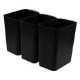 thumbnail image 1 of Julyeen 4.5 Gallon 3 Pack Rectangular Plastic Wastebasket, Small Garbage Bin, Slim Trash Can for Kitchen, Bathroom, Office, Black, 1 of 6