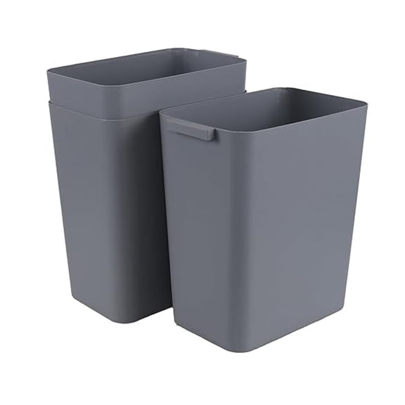 4.5 Gallon Rectangular Plastic Wastebasket, Plastic Trash Wastebasket, 3 Packs, Gray