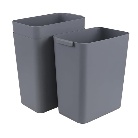 4.5 Gallon Rectangular Plastic Wastebasket, Plastic Trash Wastebasket, 3 Packs, Gray