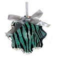 thumbnail image 1 of 4.5" Glittered Teal Zebra Print Snowflake Prism Christmas Ornament, 1 of 2