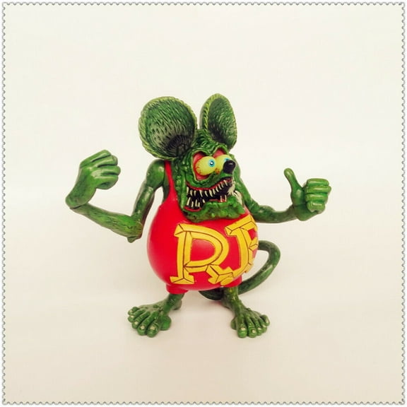4.5" Green RatFink Ed Big Daddy Roth RF Action Figure Collect -12cm