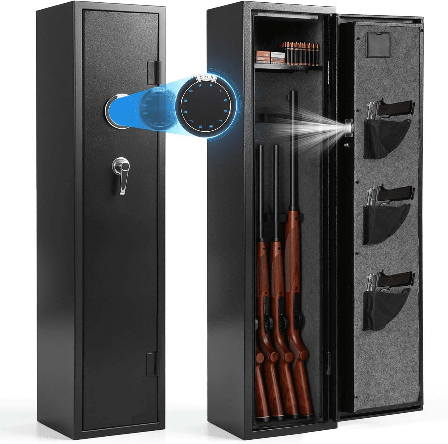 Naipo 4-6 Gun Safe, Assembled Rifle Safe for Multi-Function, Long Gun ...