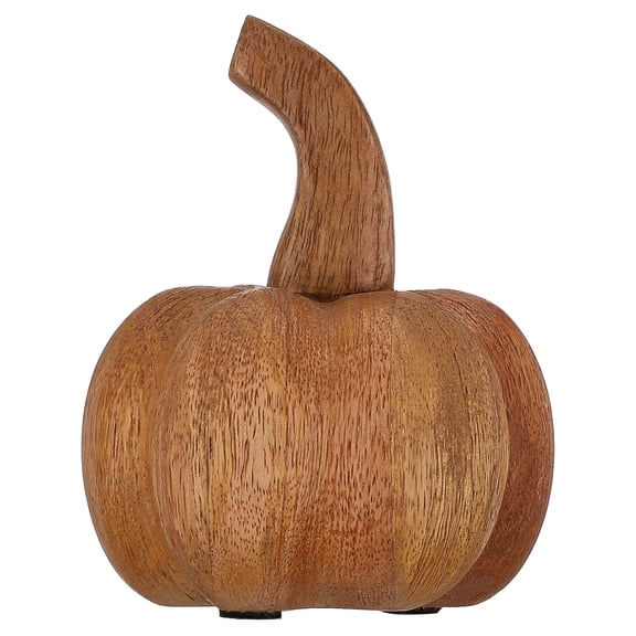 Wood Pumpkin Tabletop Decoration, Brown, 4.5", Fall by Way To Celebrate
