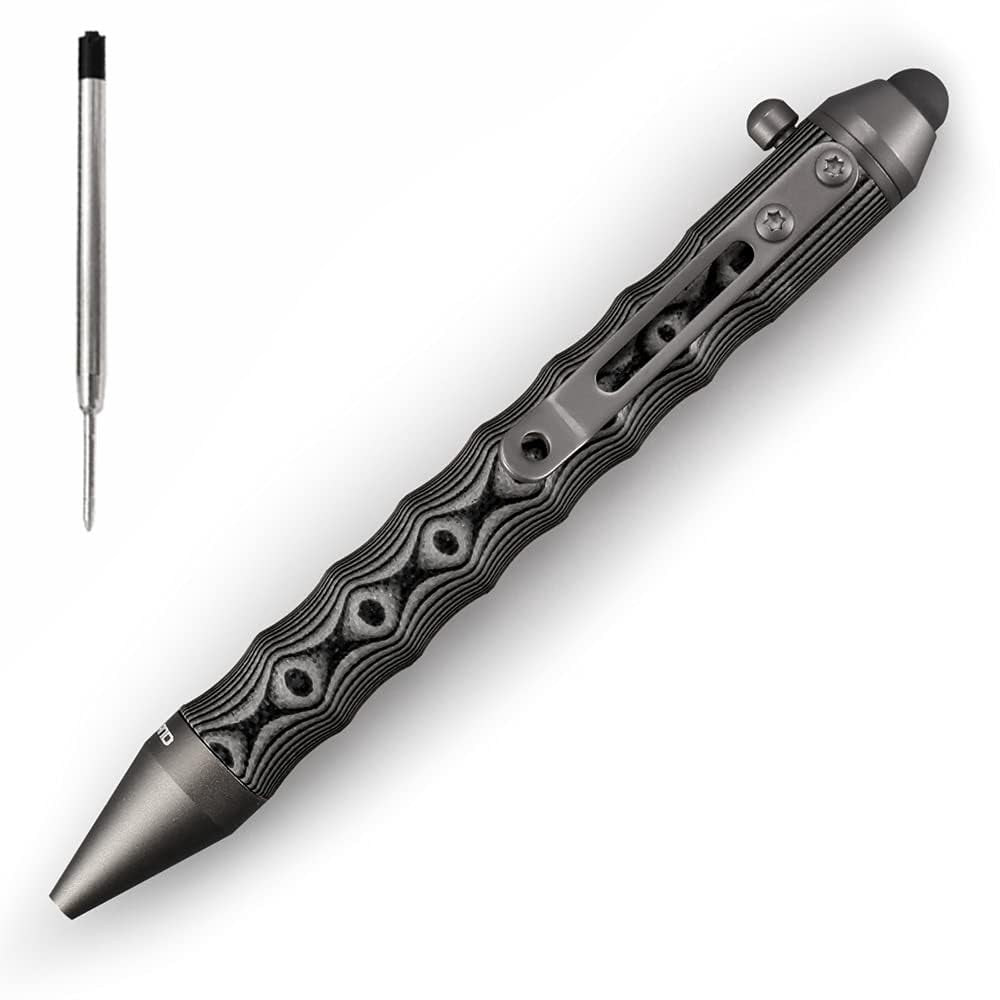 4.5 Inch Bolt Action Refillable Touch Screen Ballpoint Pen Grey/Black