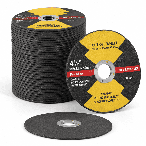 4.5 Inch Cut Off Wheels, 100 Pack, Industrial Grade Metal Discs