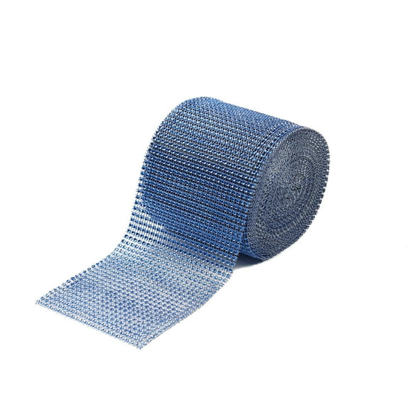 4.5 Inch Diamond Rhinestone On Mesh Trim (10 Yard Roll) - Royal Blue (1 Yard)