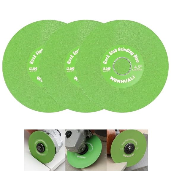 4.5 Inch Diamond Rock Slab Grinding & Cutting Disc - 3 Pcs Angle Grinder Blade , Quartz, Ceramic, Glass, Tile, Jade & Rock Slab Trimming