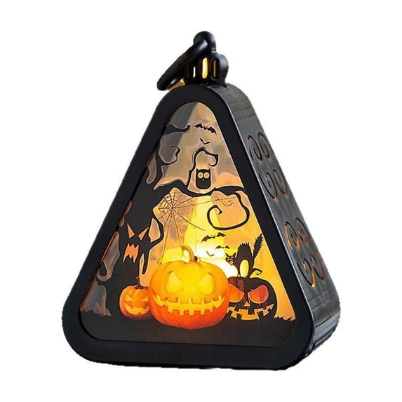 4.5 Inch Halloween Lantern Spooky Halloween Decor Battery Operated Lantern Halloween Party Decor for Indoor Home Mantel Porch Shelf Display Single Piece