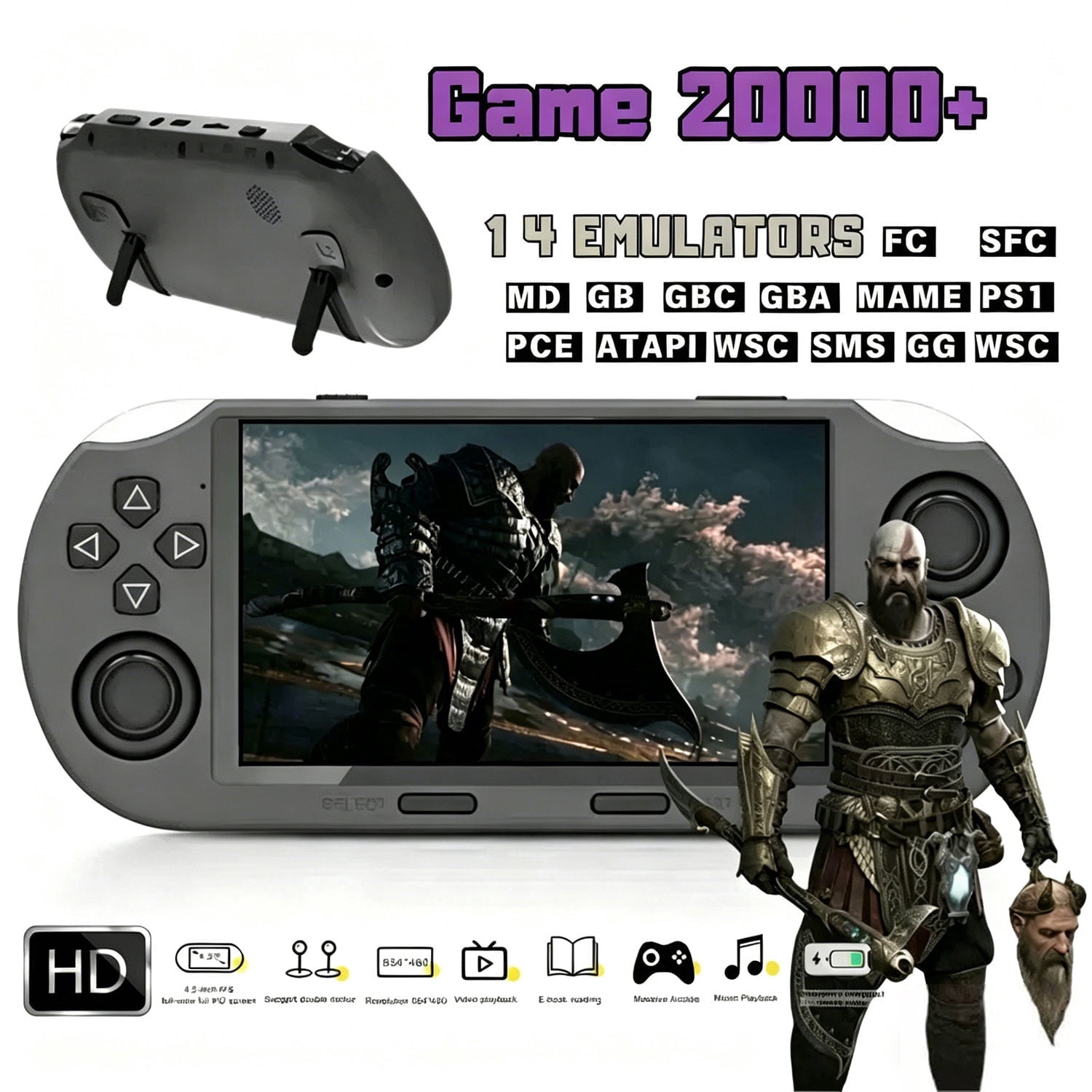 4.5 Inch IPS Handheld gaming console ,Dual-Core Processor with OTG Function, Foldable Stand Portable Gaming Player