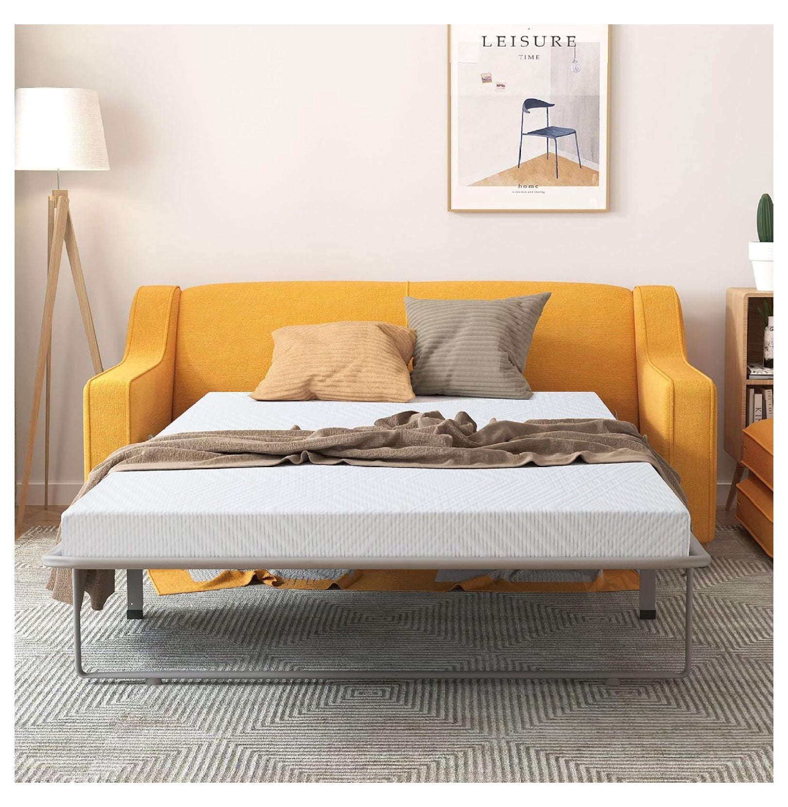 4.5 Inch Memory Foam Sofa Bed Mattress Replacement with Fiberglass-Free ...