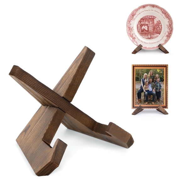 ANBOXIT 4.5 inch Plate Stand Display - Wooden Picture Frame Holder, Decorative Table Top Easel