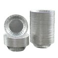 thumbnail image 1 of 4.5'' Inch Round Tin Foil Pans Disposable Aluminum, Oven Safe Foil Tins Easily Stack & Store, Freeze & Reheat, Freezer & Oven Safe (100 Pack), 1 of 8