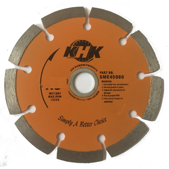 4.5-Inch Segmented Diamond Saw Blade for Cutting Concrete, Bricks, Stone, and Masonry Materials, Dry/ Wet Cutting
