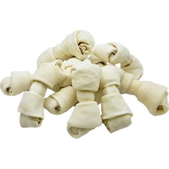 4-5" Knotted Premium Rawhide Bones Dog Treats, 10 count