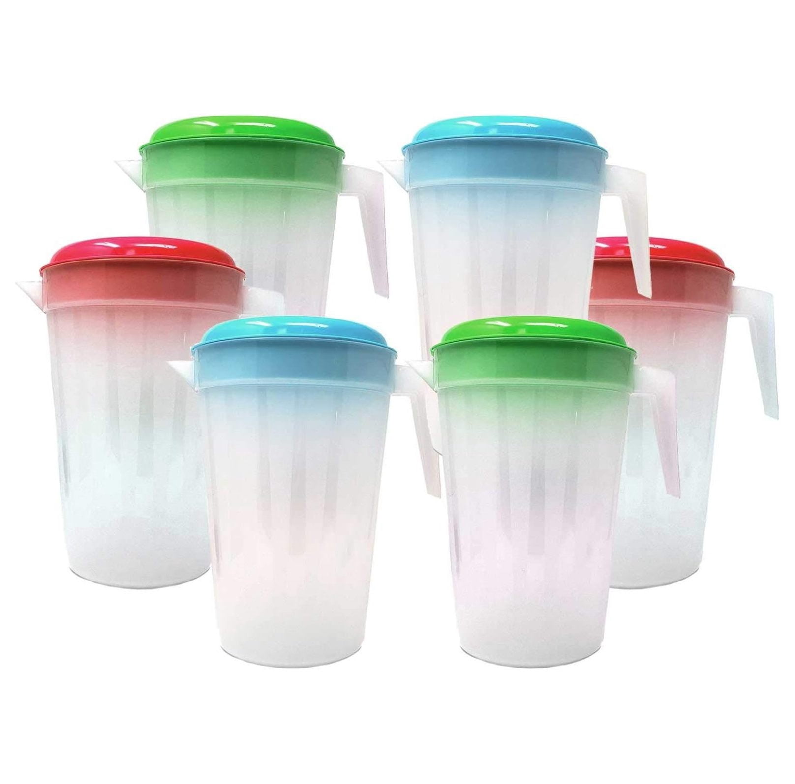 4.5 Liter Round Clear Plastic Pitcher With Lid & Handle For Water Iced ...