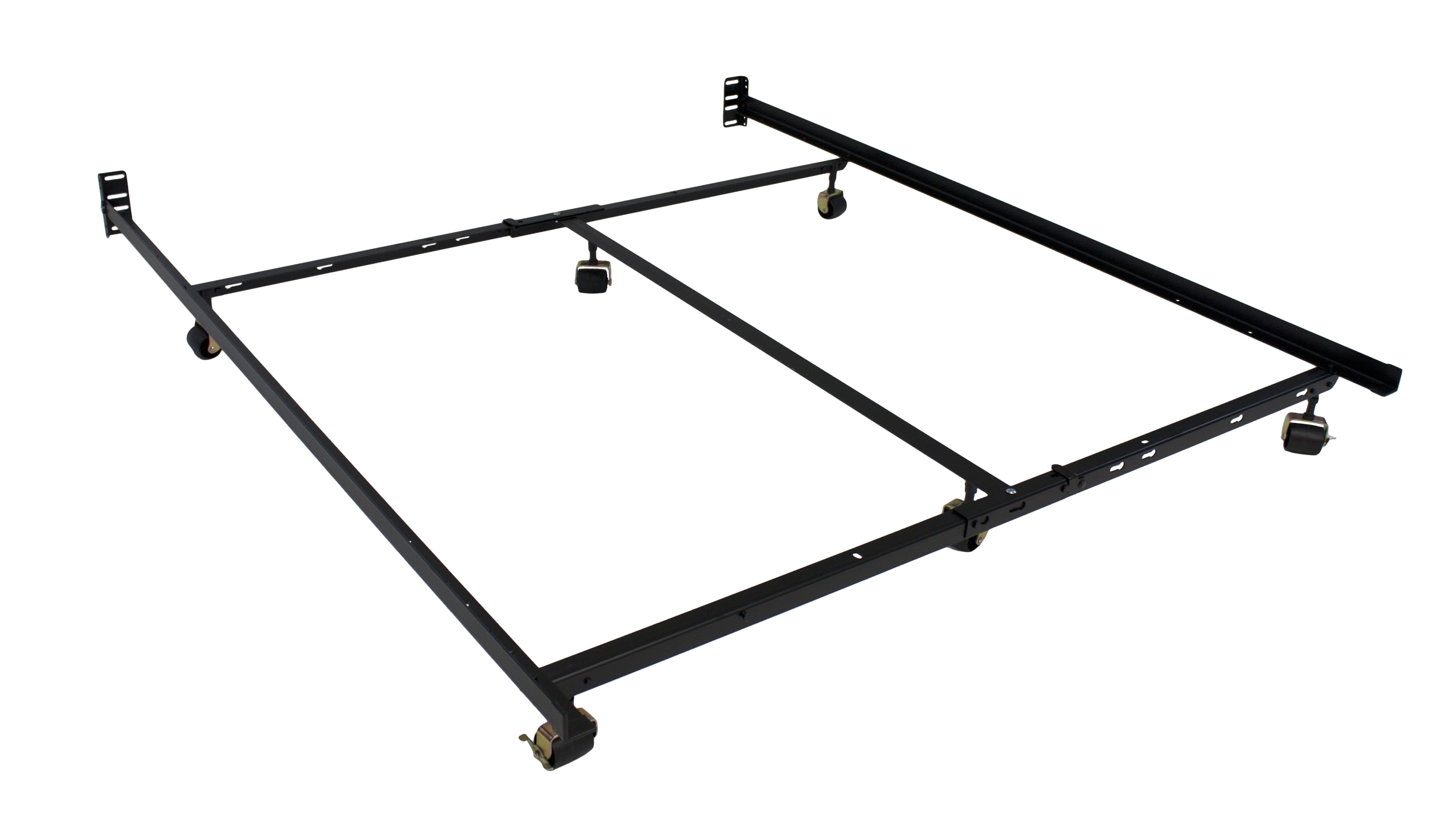 King Size Low-Profile Metal Box-Spring Frame with Large Rollers