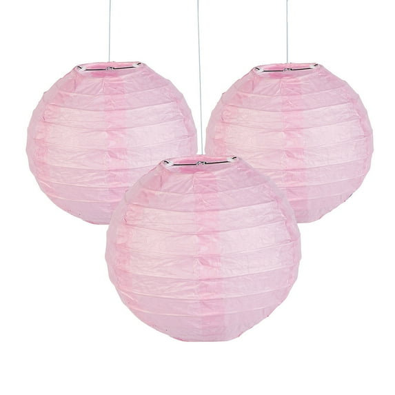 4.5" Lt Pink Paper Lanterns - Party Decor - 12 Pieces