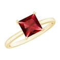 thumbnail image 1 of Rosec Jewels 4.5 MM Princess Cut Created Ruby Solitaire Engagement Ring, 10K Yellow Gold, US 12.00, 1 of 9