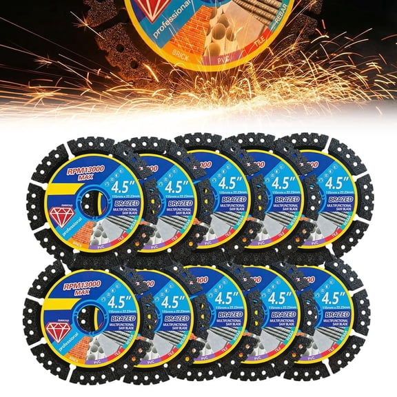 4.5" Multi-Purpose Saw Blades, 2026 Upgrade Stainless Steel Welded Outer Diamond Sand High Durability, 4.5" Diamond Blade, Angle Grinder Discs