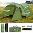 thumbnail image 1 of 4/5 Person Family Tunnel Tent for Camping,iClover 2 Room Ultralight Backpacking Tent with Front Vestibule, Waterproof Double Layer Classic 4 Season Tents, Easy Setup for Outdoor Sports, 1 of 11