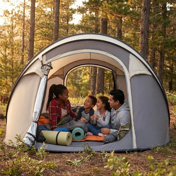4-5 Person Waterproof Camping Tent Easy Setup 2 Doors-Instant Family Tents for Hiking & Traveling