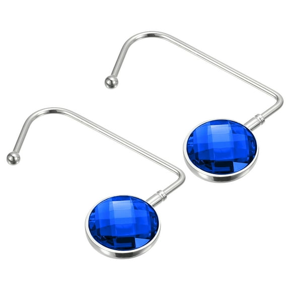 4.5" Portable Purse Hook Handbag Hanger for Table Desk Bag Storage Decor, 2Pack Blue